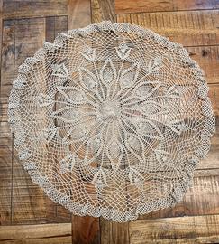 Centrino vintage uncinetto handmade piume pavone