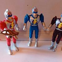 Set di 3 action figure Mega Power (Rosso-Blu-Viola