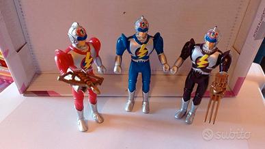 Set di 3 action figure Mega Power (Rosso-Blu-Viola