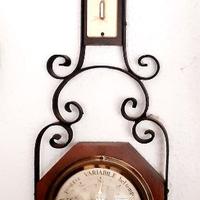 Barometro e Termometro da parete - Legno e Ferro
