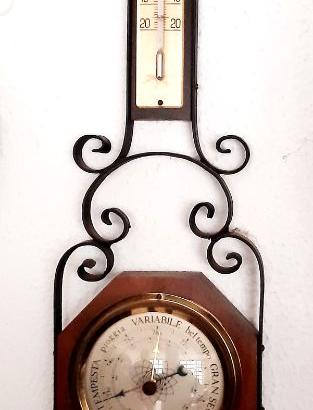 Barometro e Termometro da parete - Legno e Ferro