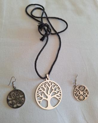 albero della vita ciondolo e orecchini