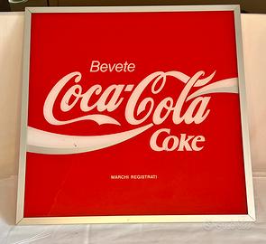 Tabella targa insegna Coca-Cola vintage 1980 51x51