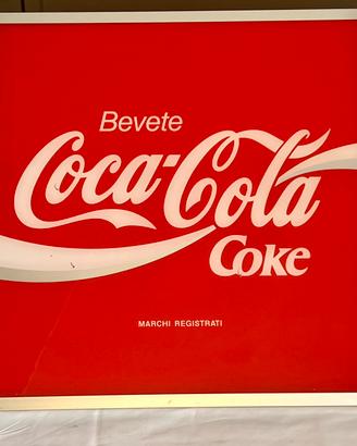 Tabella targa insegna Coca-Cola vintage 1980 51x51