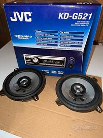 JVC KD-G521 autoradio + 2 altoparlanti