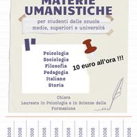 Lezioni private area umanistica e psicologica