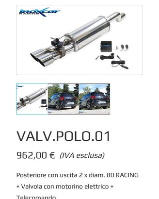 Terminale con valvola + centrale Polo Gti Inoxcar