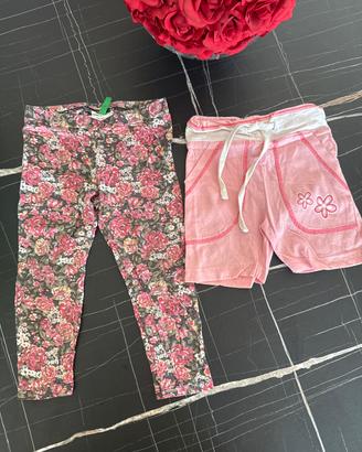 Coppia pantaloni lungo e corto bambina,1/3 anni