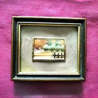 quadretto vintage con foglia oro 24 car