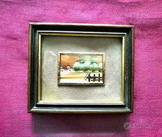 quadretto vintage con foglia oro 24 car