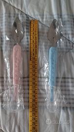 Set Kit Cucchiaio Svezzamento bimbi rosa e azzurro