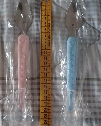 Set Kit Cucchiaio Svezzamento bimbi rosa e azzurro