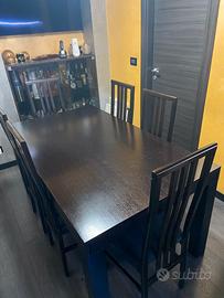 Tavolo allungabile con  6 sedie