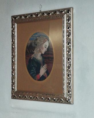 quadro  con Madonna ricamata
