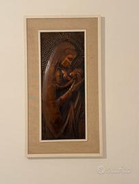 Quadro Rame Madonna con Bambino Bassorilievo