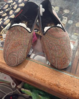 PANTOFOLE U ETRO DISEGNO CASHMERE ARANCIONE BORDIN