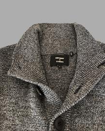 Superdry maglia serafino uomo mélange bianco nero