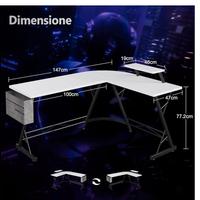 Scrivania angolare moderna bianca