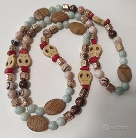Collana artigianale con teschio 