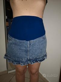 minigonna premaman in jeans 