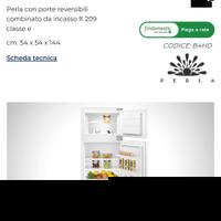  frigo perla ad incasso nuovo