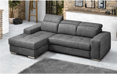 Divano con penisola grigio scuro