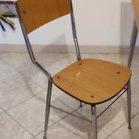 Coppia di sedie legno e alluminio