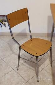 Coppia di sedie legno e alluminio