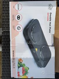 Piastra Elettrica 2 Fuochi DCG EKP2420N - 2000W