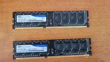 2 Banchi RAM DDR3 1600 Mhz da 8 Gb 16 Gb Totale