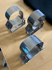 3 Staffe Inox Tubi Stufe Pellet diametro 8 cm
