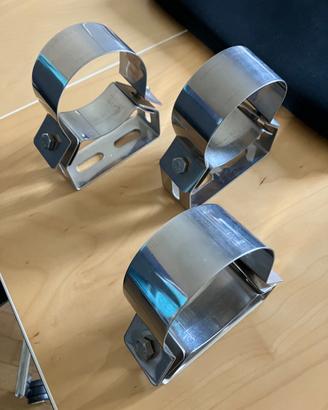 3 Staffe Inox Tubi Stufe Pellet diametro 8 cm