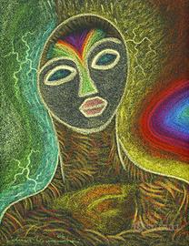 Dipinto su carta dell'artista Luca Tornambè