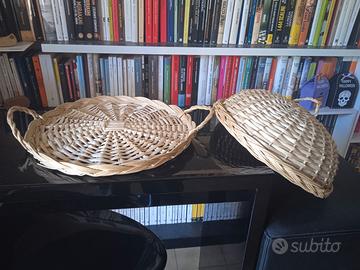 vassoio con coperchio intrecciato, vintage