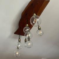 Lampadario castagno 8 punti luce Wanos Wood&Design