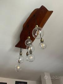 Lampadario castagno 8 punti luce Wanos Wood&Design