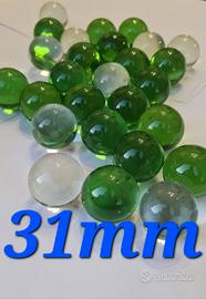 10 biglie biglioni di vetro 31mm vintage anni80 90