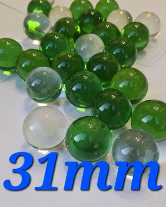 10 biglie biglioni di vetro 31mm vintage anni80 90