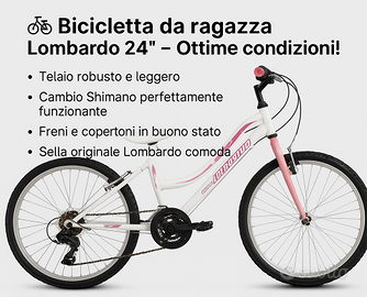 Bicicletta da ragazza Lombardo 24"
