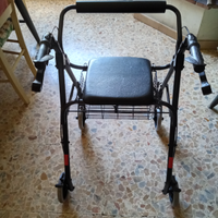 Deambulatore con seduta e cestino