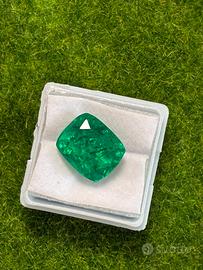 Smeraldo verde 10.10 ct taglio Emerald certificato