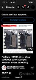 pastiglie Honda silver Wing 400