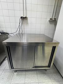 Tavolo armadiato inox 100x90x80h