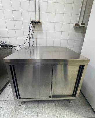 Tavolo armadiato inox 100x90x80h