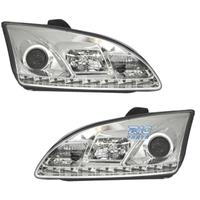 FARI FORD FOCUS 04-08 LUCE DIURNA REALE FONDO CROM