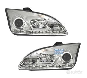 FARI FORD FOCUS 04-08 LUCE DIURNA REALE FONDO CROM