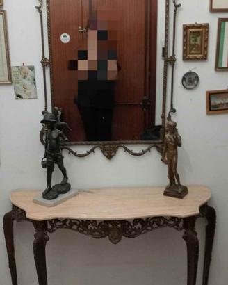Tavolo consolle vintage con specchio