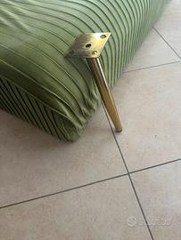 Pouf  verde in velluto