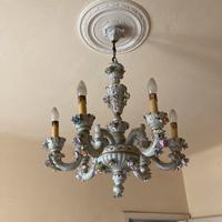 Lampadario sei bracci Capodimonte