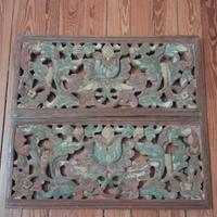 Antichi pannelli orientali, intagliati, fine 1800